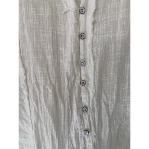 We the Free One and Only Button Down Blouse White Boho Bohemian Classy Small - Picture 9 of 15